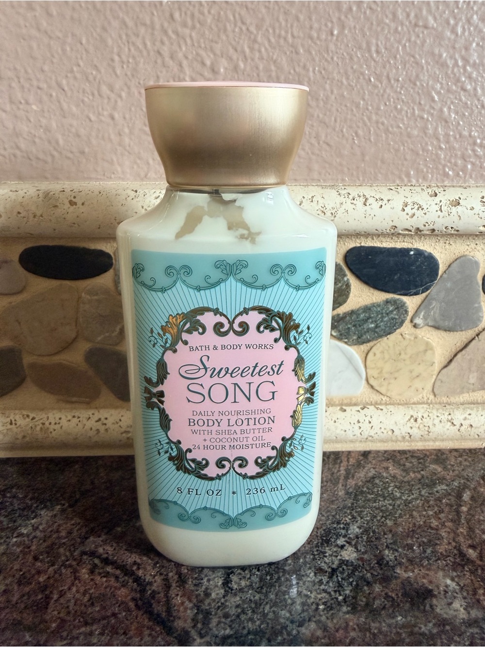 Bath & Body Works Sweetest Song Body Lotion - Pink & Teal with Gold Cap